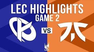 KC vs FNC Game 2 Highlights | LEC 2025 Winter Playoffs Round 4 | Karmine Corp vs Fnatic G2