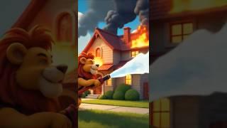  Lion Firefighter Saves the Day! – Brave Hero Rescues Cat from Fire (USA Fire Department)