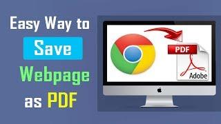 Easy way to Save Webpage as PDF Document File