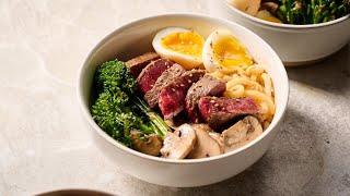 Miso Sesame Beef Noodle Bowl Recipe