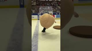 Friends are playing a game during intermission where they dress as giant hamburgers!