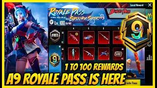 A9 ROYAL PASS IS HERE - SPOOKY SPIRITS 1 TO 100 REWARDS