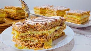 Mille Feuille Recipe کیک فرانسوی بار اول پختم  فامیل را  مشتری همیشگی ساخت 🫠