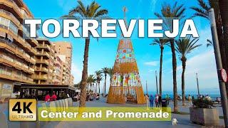 Torrevieja - City Center and Promenade, Spain | Costa Blanca - Walking tour [4k 60fps]