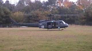 Bell Huey UH-1 Helicopter Start up Dust off