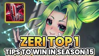 ZERI WILD RIFT GAMEPLAY | TIPS AND TRICKS TO WIN IN SEASON 15 | BEST ZERI BUILDS