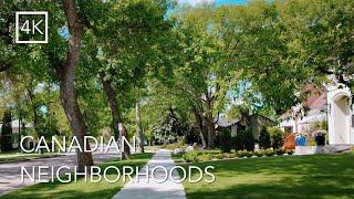 [4K Walk]  ASMR  Canadian Neighborhoods Suburbs | Relaxing Sounds For Work Study Sleep