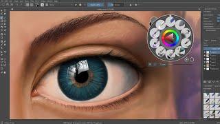 Digital Painting / How to Paint Realistic Eye Using Krita and Huion Pen Tablet