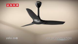 USHA Heleous 1220mm Premium BLDC Ceiling Fan with Rust Free ABS Blades and RF Remote (Sparkle Black)