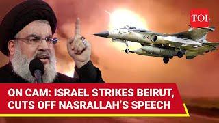 Sonic Boom! IDF Jets Strike Beirut Buildings During Hezbollah Boss’ Televised Live Address | Watch