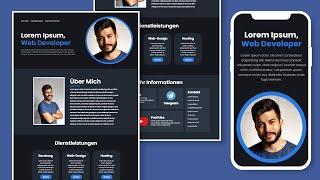 Responsive Portfolio Webseite mit HTML und CSS erstellen | Anfänger Tutorial Deutsch