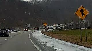 Icy Bridge Accident; Exit 152 Westover, Morgantown, West Virginia