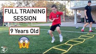 FULL TRAINING SESSION WITH INCREDIBLE 9 YEAR OLD TALENT SANTI | Joner Football