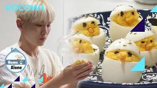 KEY and CODE KUNST made a simple egg dish together! So cute!️ | Home Alone Ep 483 [ENG SUB]