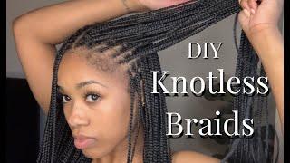 DIY Knotless Braids (Two Feed-in Method Explanation)