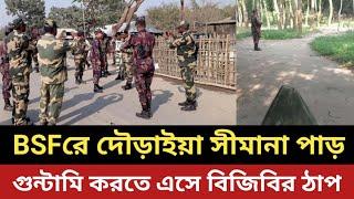 বিএসএফরে দৌড়াইয়া সীমানা পাড় বিজিবির || গুন্টামি করতে এসে বিজিবির ঠাপ