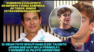 El gran Toto Wolff habló del talento joven que hay en la Fórmula 1 y nombró a Franco Colapinto.