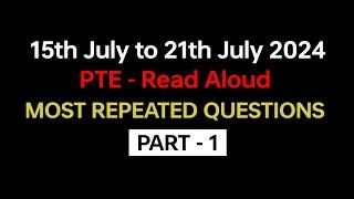 PTE Speaking Read Aloud (Part-1) July 2024 - Exam Prediction / read aloud pte.  #beatthepte