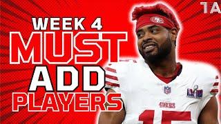 Week 4 MUST ADD Waiver Wire Pickups | Fantasy Football Advice 2024