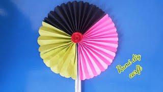 How to make paper fan/How to make hand fan #viralvideo#craft