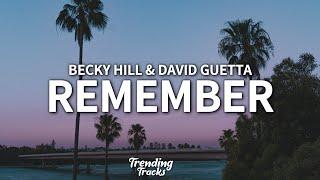 Becky Hill & David Guetta - Remember (Lyrics)