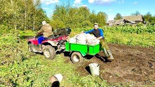 КОПАЕМ КАРТОФЕЛЬ В ДЕРЕВНЕ. ПЕРЕДЕЛАЛИ ОКУЧНИК В КОПАЛКУ. ВЕЧЕРНЯЯ ОХОТА НА УТОК.