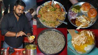 Chavni Chaat Bazar Pav Bhaji, Desi Chowmein, Pineapple Icecream & More || Meerut Street Food