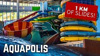 ALL WATER SLIDES at Aquapolis Szeged (1KM Total Length)