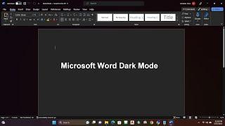 How to enable or disable dark mode in MS Word