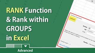 RANK function in Excel and Rank by groups by Chris Menard