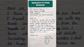 Application For Bank Statement | How To Write An Application For Bank Statement | Bank Statement