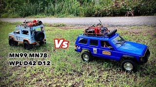 RC Battle | MN99 vs MN78 vs D42 vs D12 | ทดลองรถดึงรถ RC !!