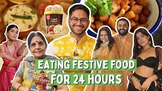 *DIWALI SPECIAL* EATING FESTIVE FAVOURITES FOR 24 HOURS | DIWALI PARTY VLOG