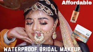 Affordable Waterproof bridal makeup tutorial || Non transfer bridal makeup tutorial