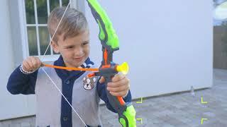 Toyvelt Bow and Arrow Set for Kids -Light Up Archery Toy Set -Includes 6 Suction Cup Arrows