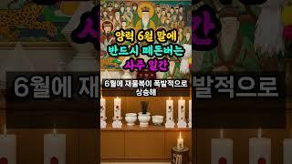 6월에 떼돈벌어 돈방석에 앉는 사주 호명합니다.