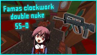 famas double nuke on clockwork | krunker.io