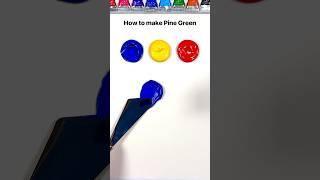 How to make pine green from primary colors #colormixing #colortheory #asmrart #satisfyingart