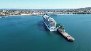 DJI mini 3 pro  Majestic Princess cruise ship at Pt Lincoln wharf