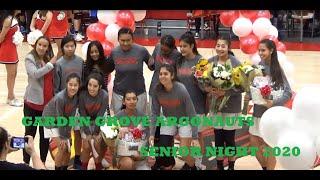 Garden Grove High School Argonauts Girls Basketball Senior Night 2020 2-4-20