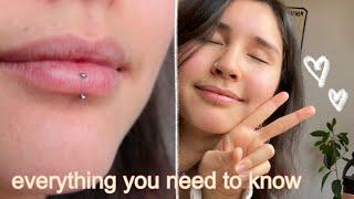 VERTICAL LABRET 101 | piercing & healing process, how to hide, self-confidence 