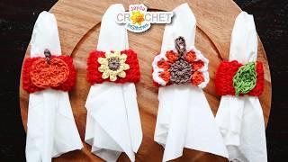 Thanksgiving Themed Set of Napkin Rings - Crochet Tutorial