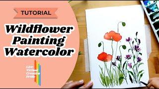 Watercolor Wildflower Tutorial with Sushma Hedge [Creative Pride Event Replay]