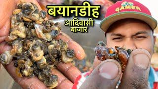 Bayandih Tribal Market | Eat 1kg dirty water worm for Rs.120 | Village Tribal Market | Snail Recipe