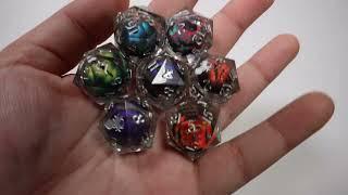 Goblin and Dragon Eye Liquid Core 22mm D20's by Kraken Dice