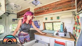 She Built A Nissan Work Van Into An Amazing Tiny House // Solo Female Vanlife