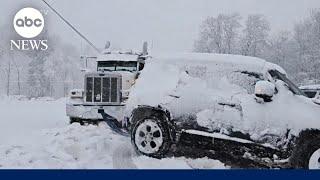 First major snowfall of the season slams Northeast