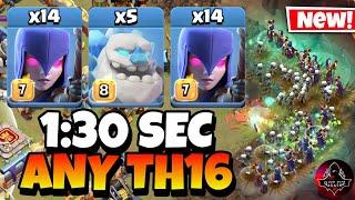 Effortless 3 Stars! TH16 Zap Quake Witch is the Easiest TH16 Attack Strategy in Clash of Clans