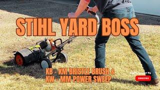 POWER SWEEP & BRUSH Removes Rocks from Grass, Caked dirt, and even water from your path!