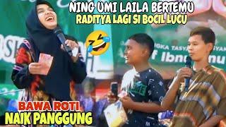 NING UMI LAILA BERTEMU LAGI SAMA RADITYA SI BOCAH LUCU NAIK PANGGUNG BAWA ROTI